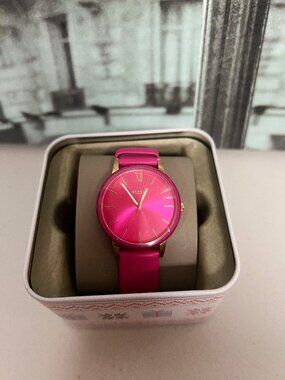 Fossil BQ3589 Cambry Pink Rose Dial Pink Rose Leather Strap Ladies Watch